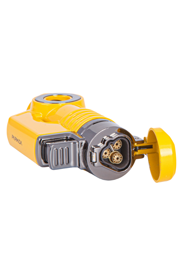 Parmida 3 Torch Pürmüz Sarı-Gunmetal Metal Puro Çakmağı