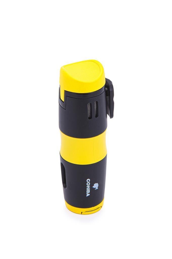 Cohiba 3 Torch Pürmüz Sarı-Siyah Metal Puro Çakmağı