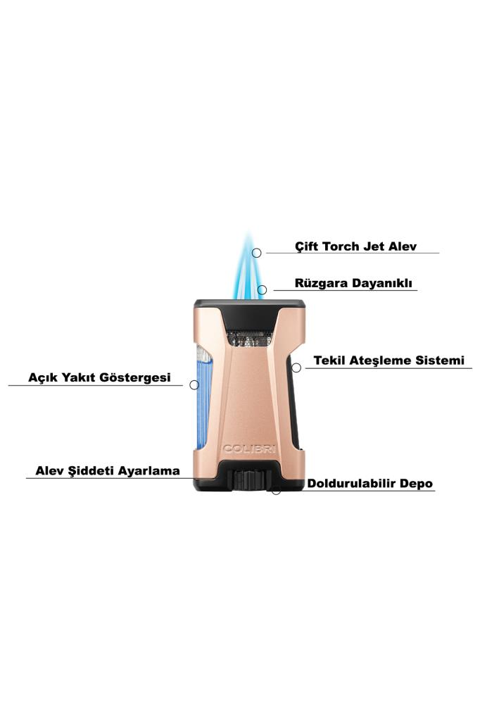 Colibri Rebel 2 Torch Pürmüz Rose Gold Puro Çakmağı
