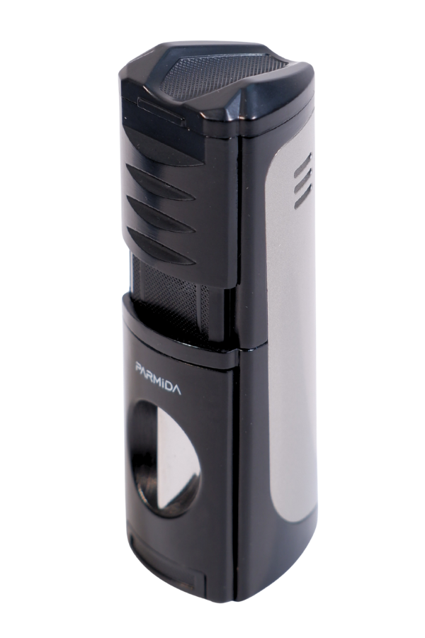 Parmida 3 Torch Pürmüz Kesici & Delicili Siyah Gunmetal Metal Puro Çakmağı