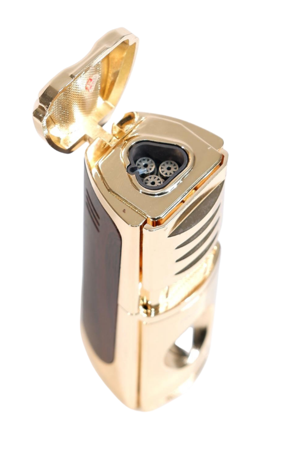Parmida 3 Torch Pürmüz Kesici & Delicili Gold Metal Puro Çakmağı