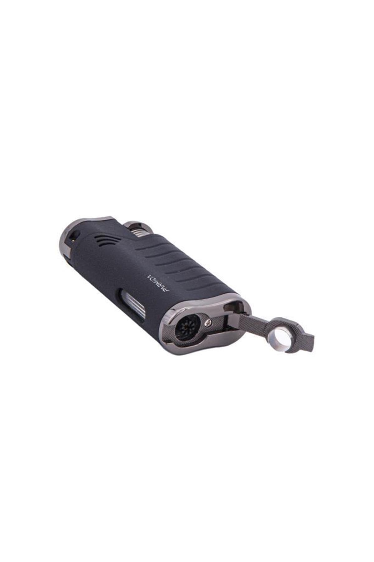 Parmida 3 Torch Pürmüz Siyah Puro Çakmağı