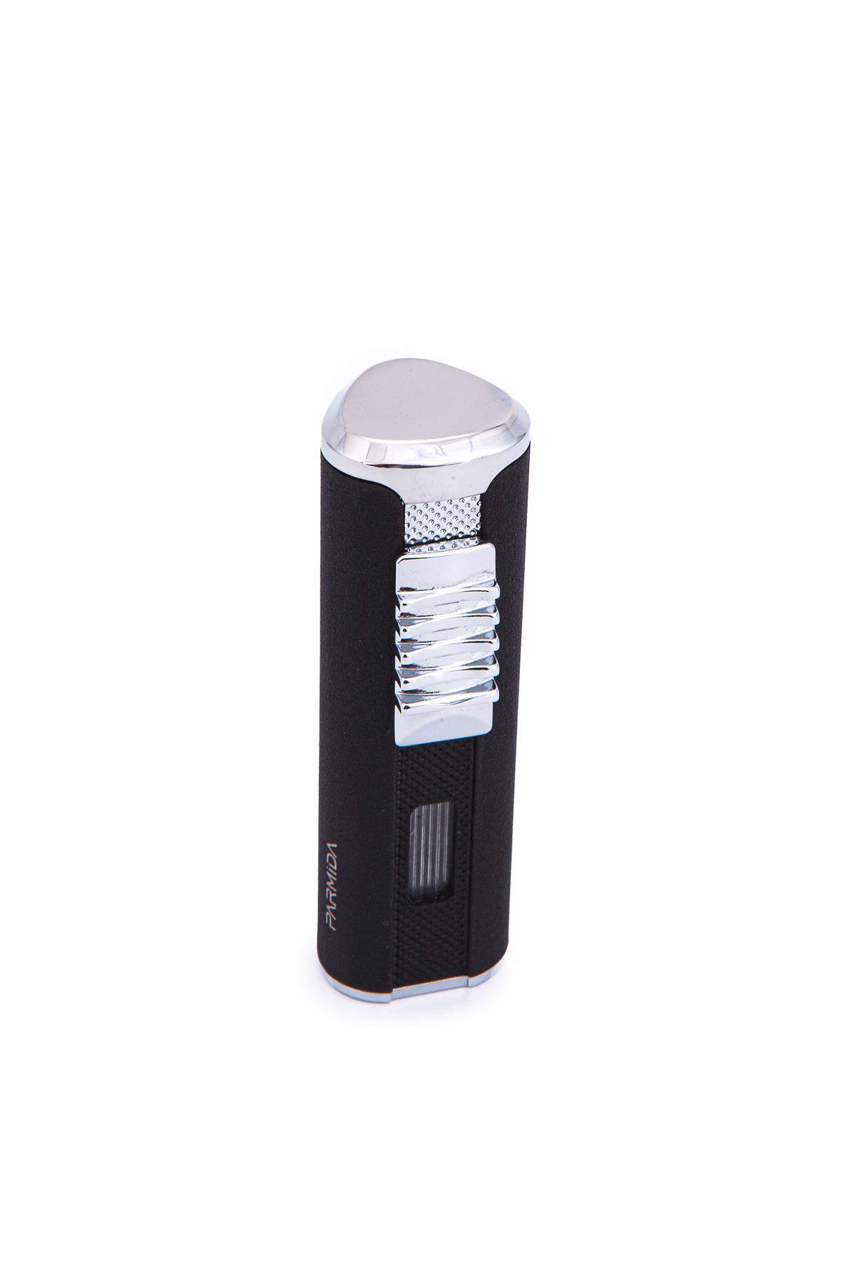 Parmida 3 Torch Pürmüz Mat Siyah Metal Puro Çakmağı