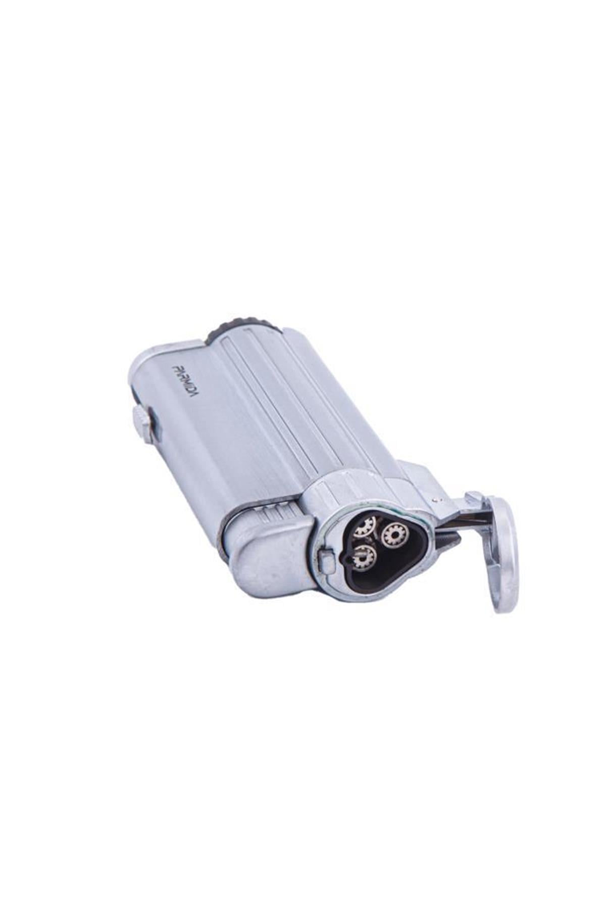 Parmida 3 Torch Pürmüz Gümüş Puro Çakmağı
