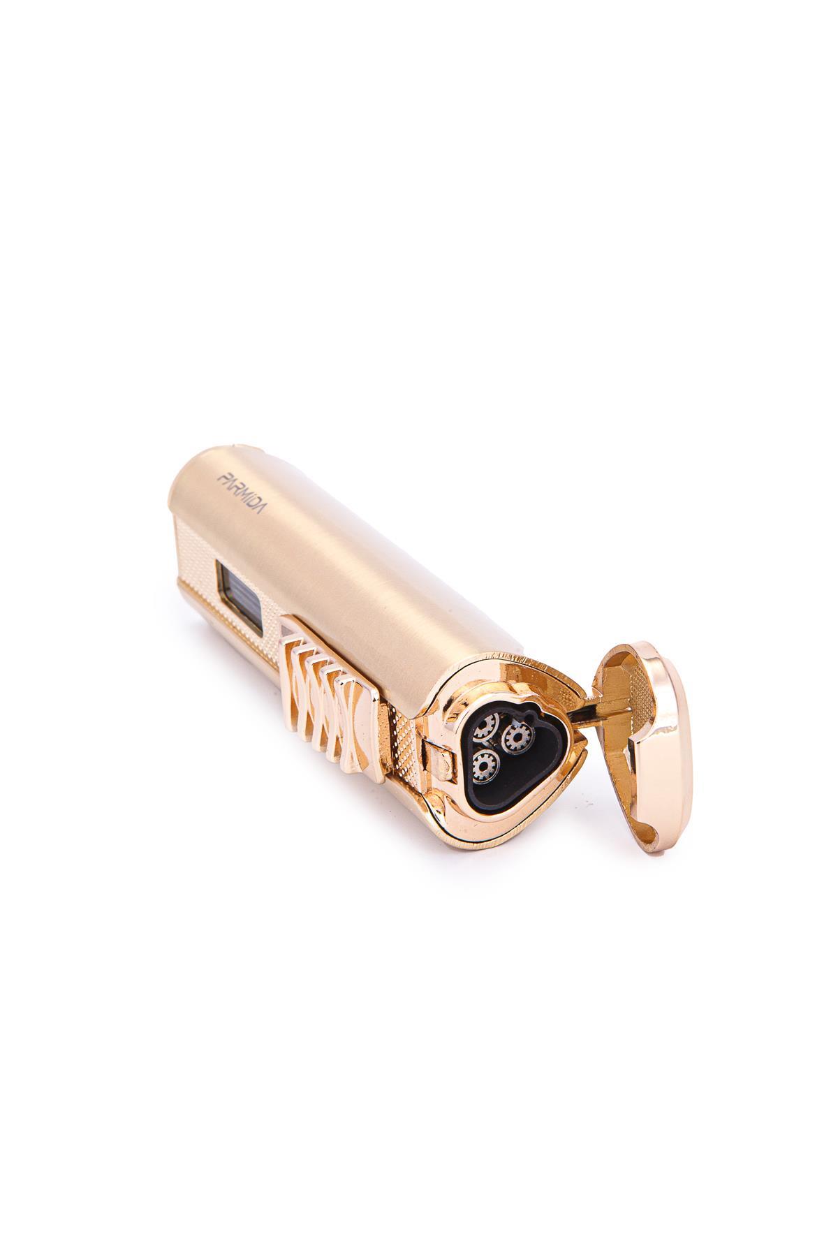 Parmida 3 Torch Pürmüz Gold Metal Puro Çakmağı
