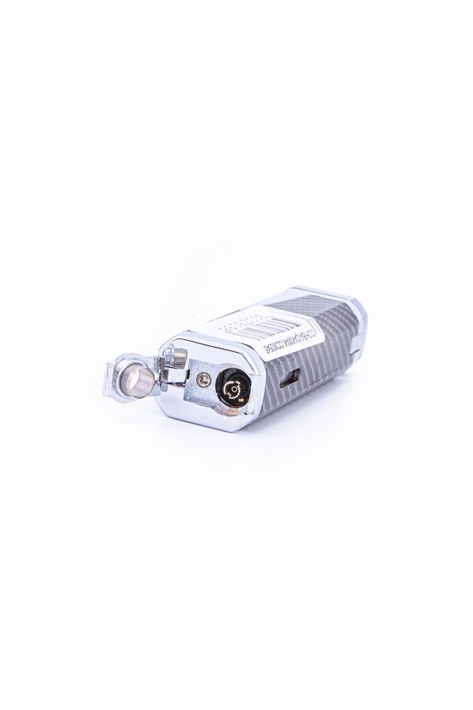 Cohiba 3 Torch Pürmüz Karbon Desenli Gümüş Metal Puro Çakmağı