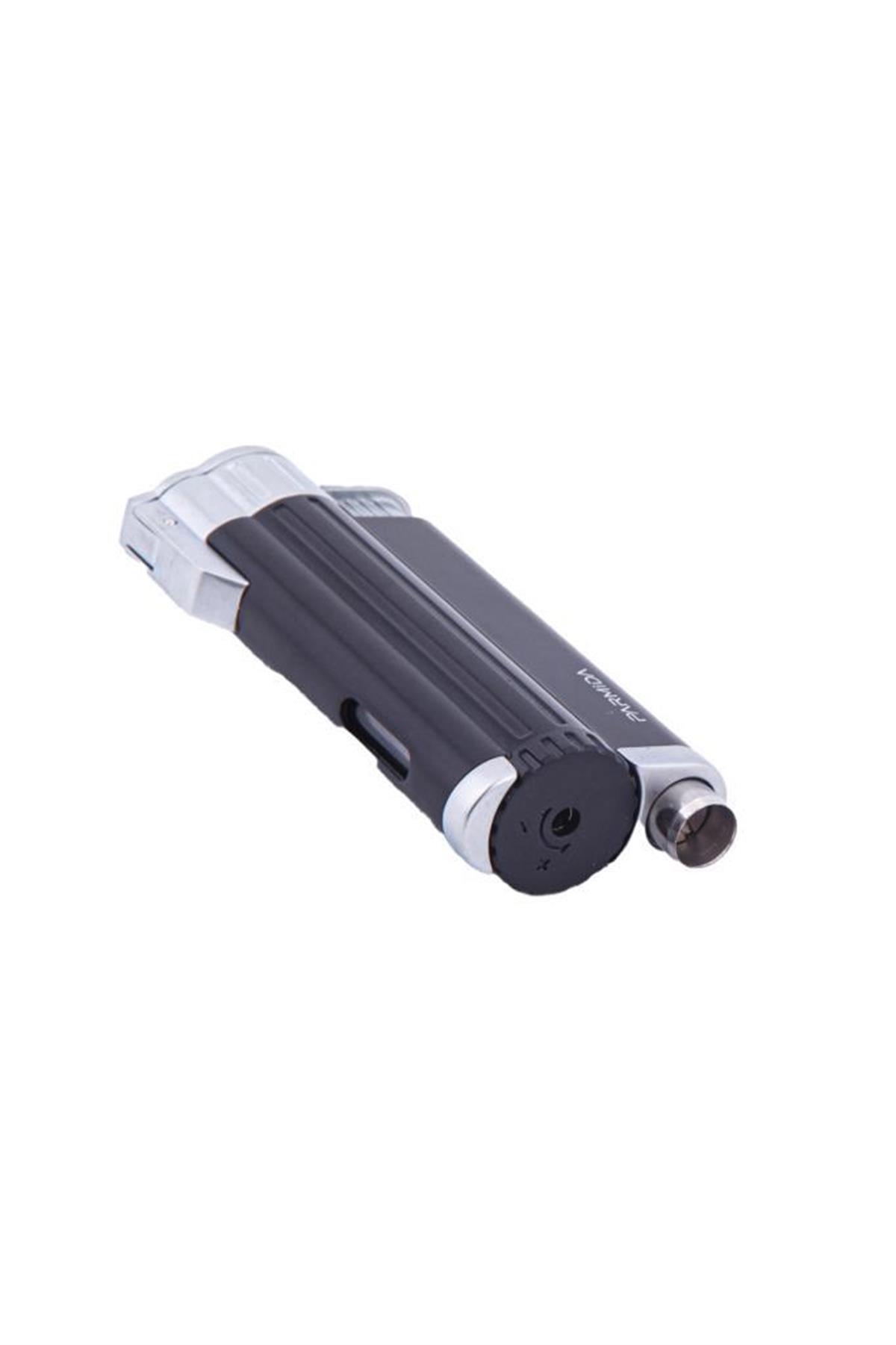 Parmida 3 Torch Pürmüz Siyah-Gümüş Puro Çakmağı