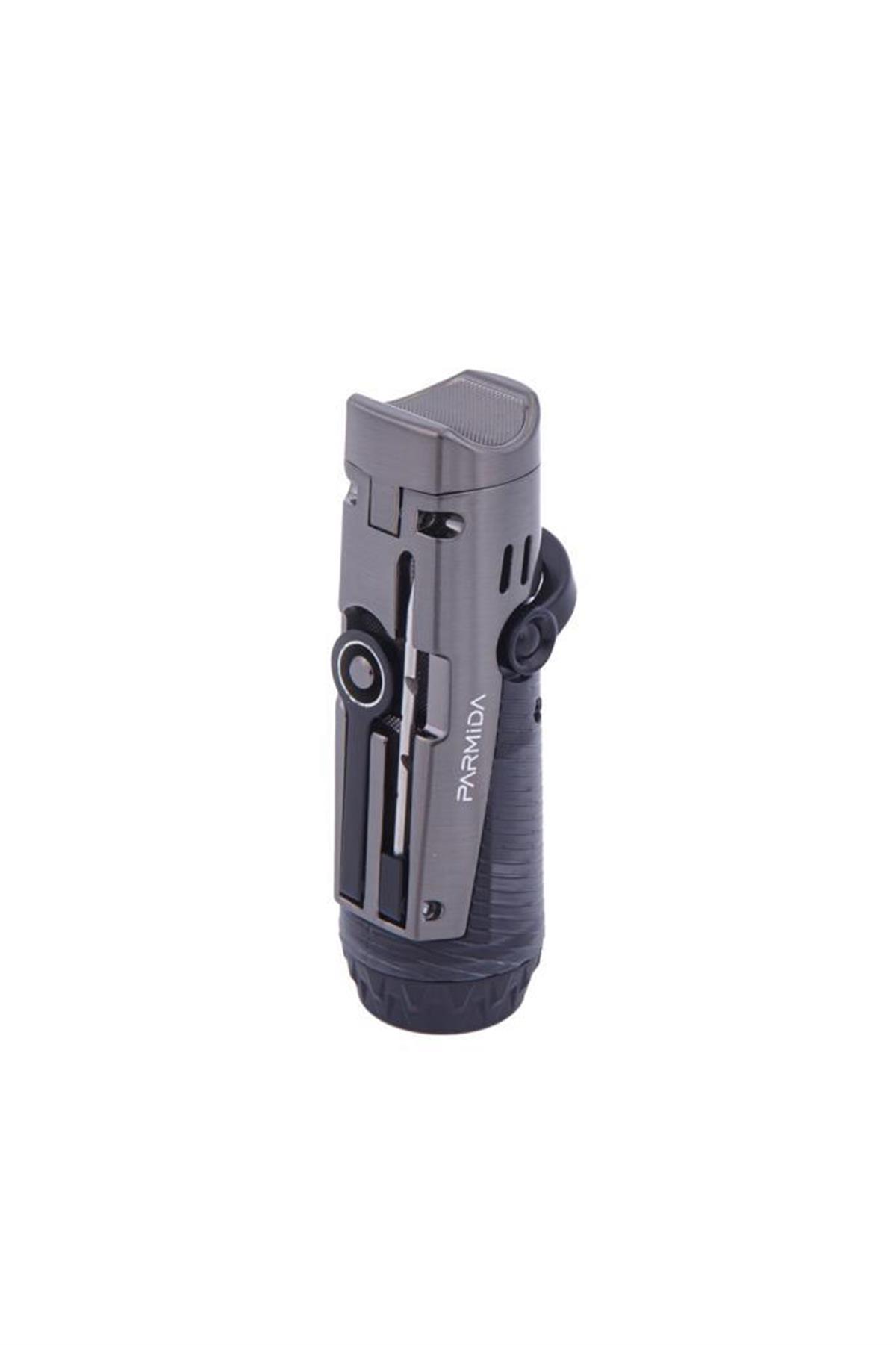 Parmida 3 Torch Pürmüz Siyah-Gunmetal Puro Çakmağı