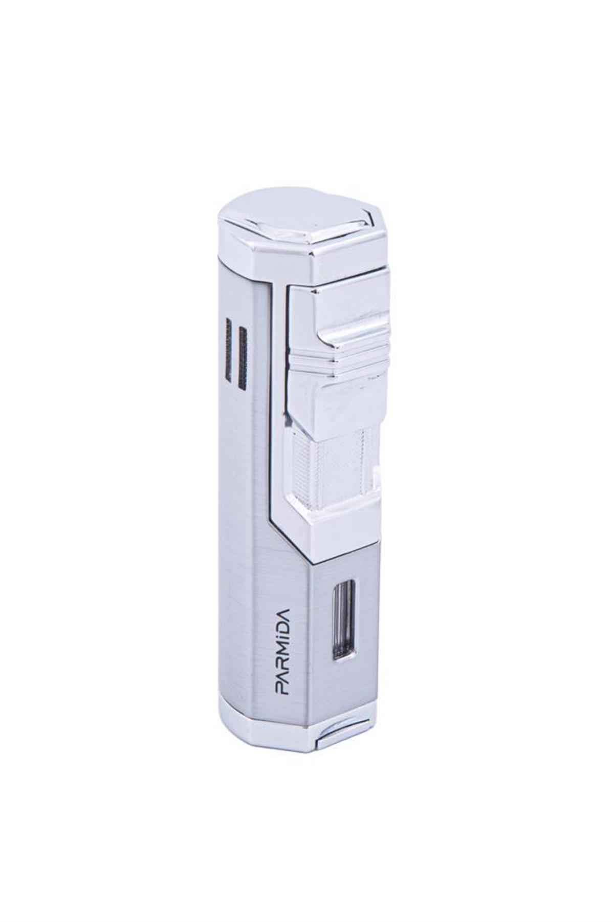 Parmida 3 Torch Pürmüz Gümüş Puro Çakmağı