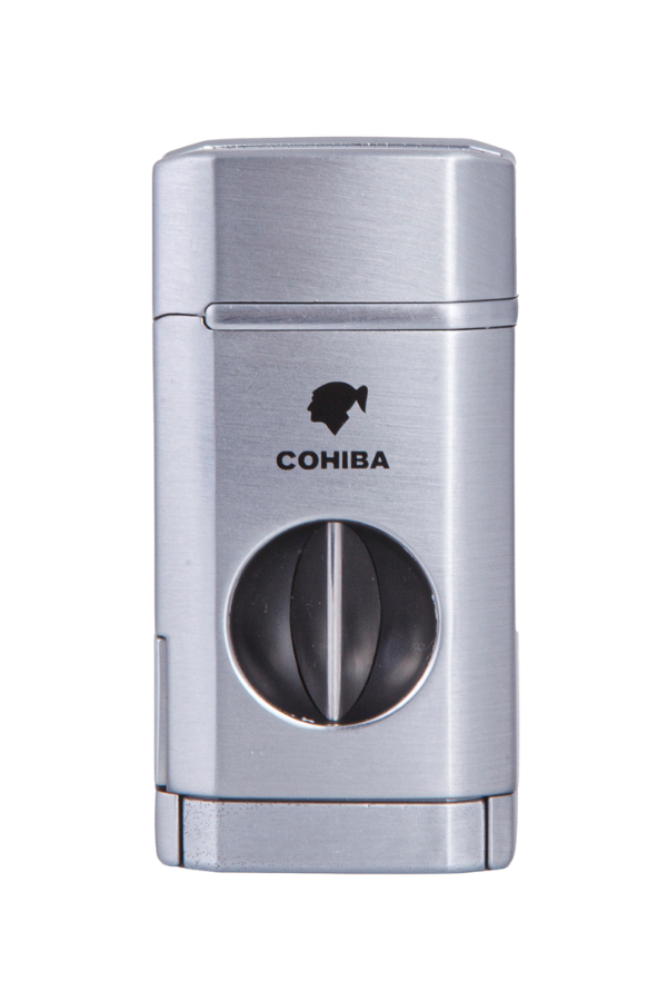 Cohiba 3 Torch Pürmüz Gümüş Dahili V Kesicili Metal Puro Çakmağı