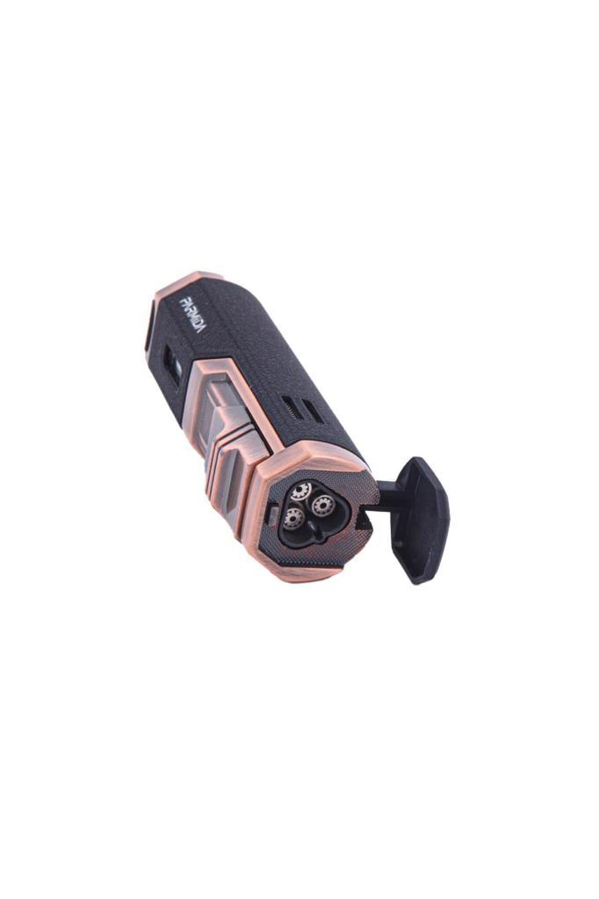 Parmida 3 Torch Pürmüz Siyah-Bronz Puro Çakmağı