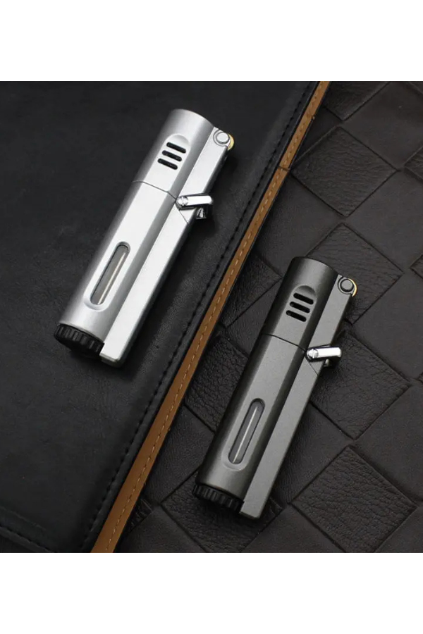PremiumQuality Gunmetal 3 Torch Pürmüz Metal Puro Çakmağı