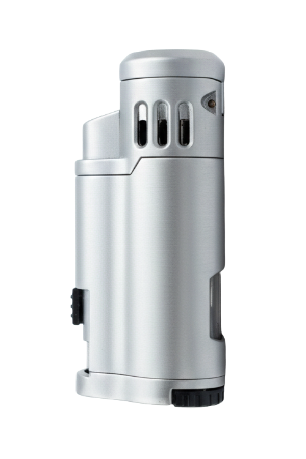 Quantoro 3 Torch Pürmüz Gümüş Metal Puro Çakmağı