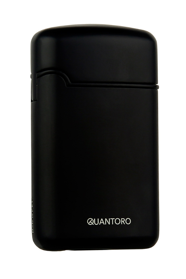 TRZ1114,Quantoro Üç Torch Pürmüz Delicili Siyah Metal Puro Çakmağı