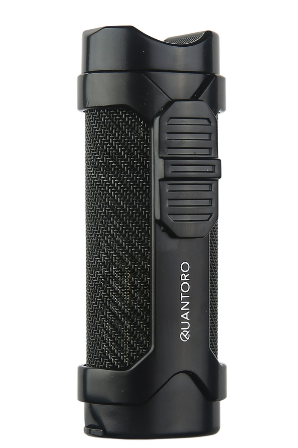 TRZ1154,Quantoro 3 Torch Pürmüz Delicili Siyah Metal Puro Çakmağı