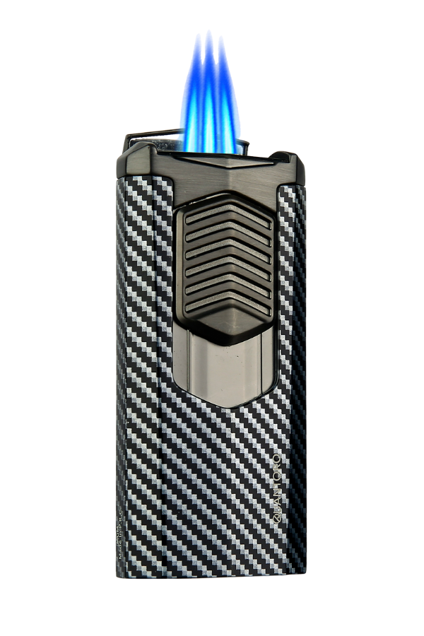Quantoro 3 Torch Pürmüz Siyah-Karbon Metal Puro Çakmağı
