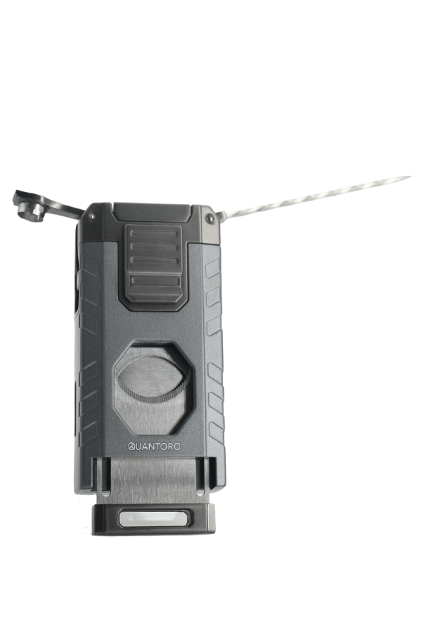 Quantoro Üç Torch Pürmüz Easy S/İğneli/Delicili Kırık Gümüş Metal Puro Çakmağı