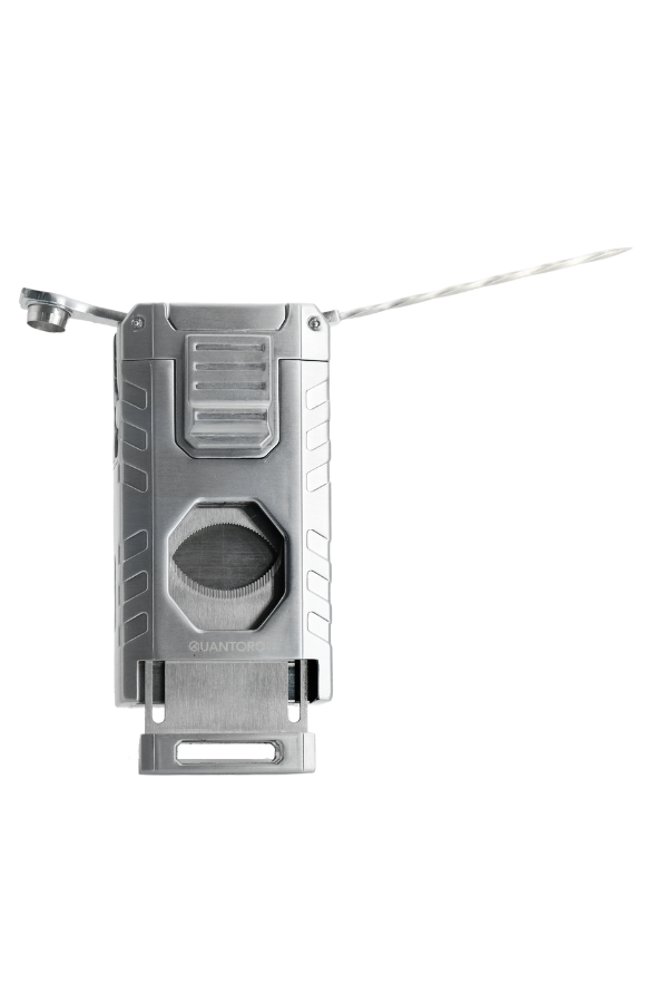 Quantoro Üç Torch Pürmüz Easy S/İğneli/Delicili Gümüş Metal Puro Çakmağı