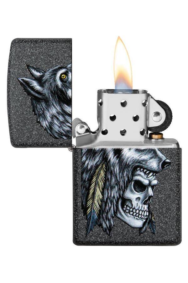 Zippo Çakmak 29863-069953 Wolf Skull Feather Design