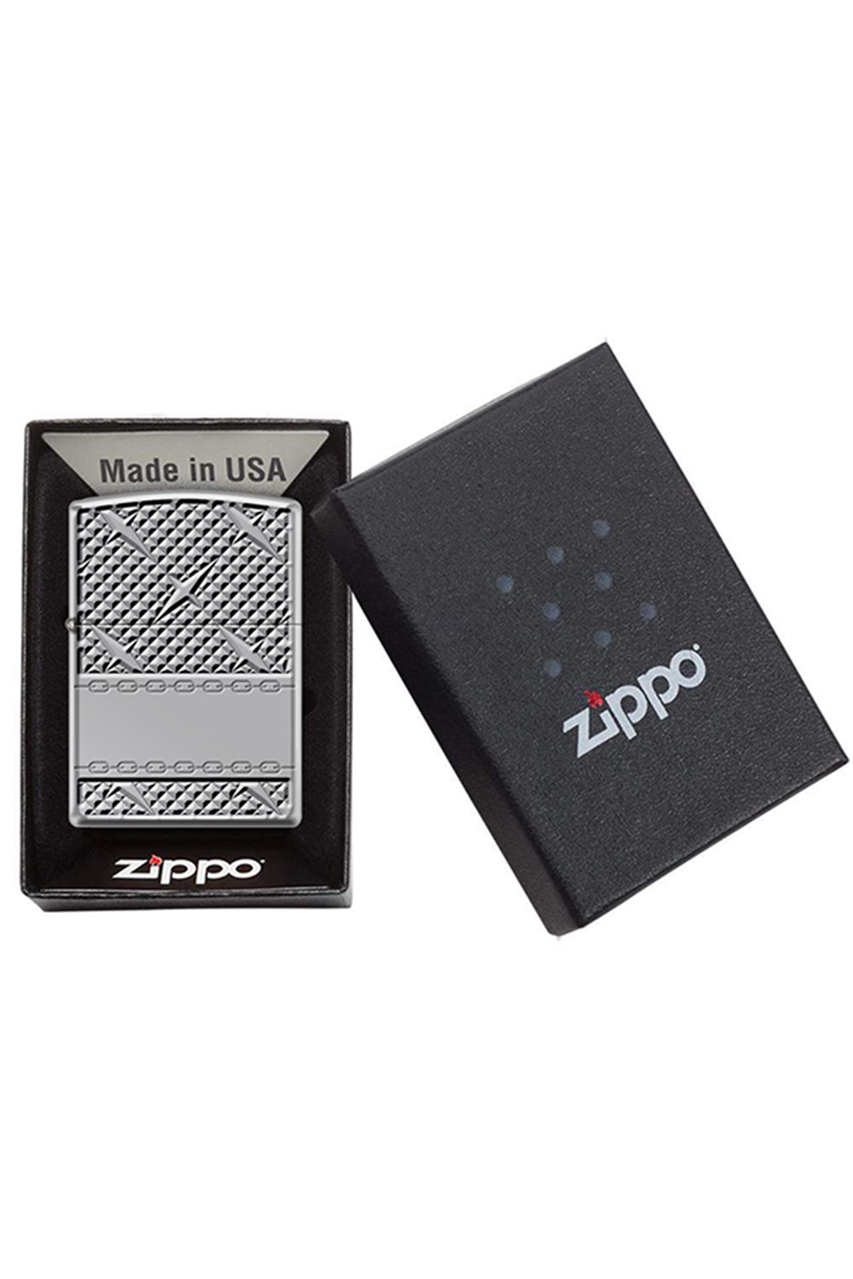 Zippo Çakmak 167-072998 Diamond Plate Chain Design