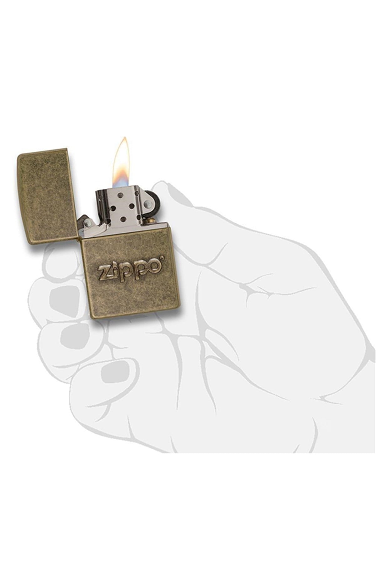 Zippo Çakmak 28994-000003 Zippo Stamp Antiqued Brass