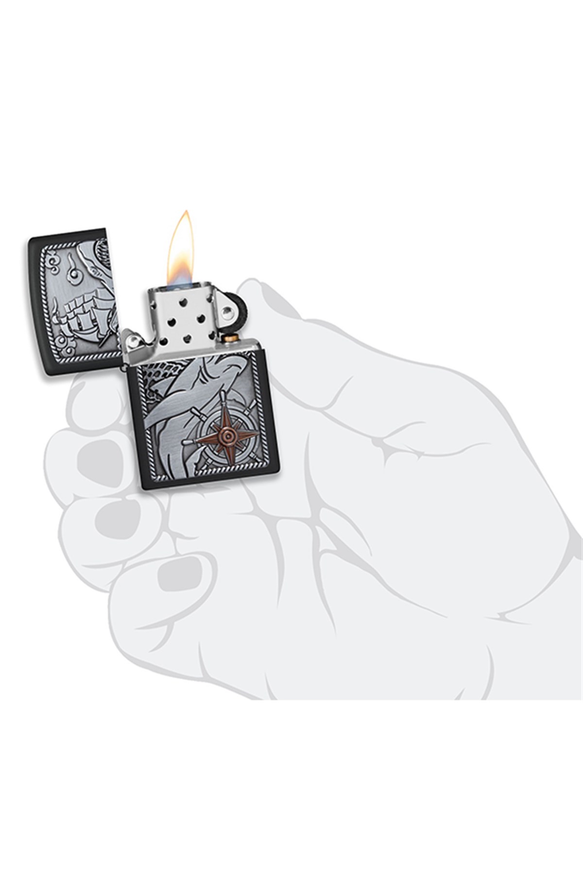 Zippo Çakmak 48120 Shark Ship Emblem