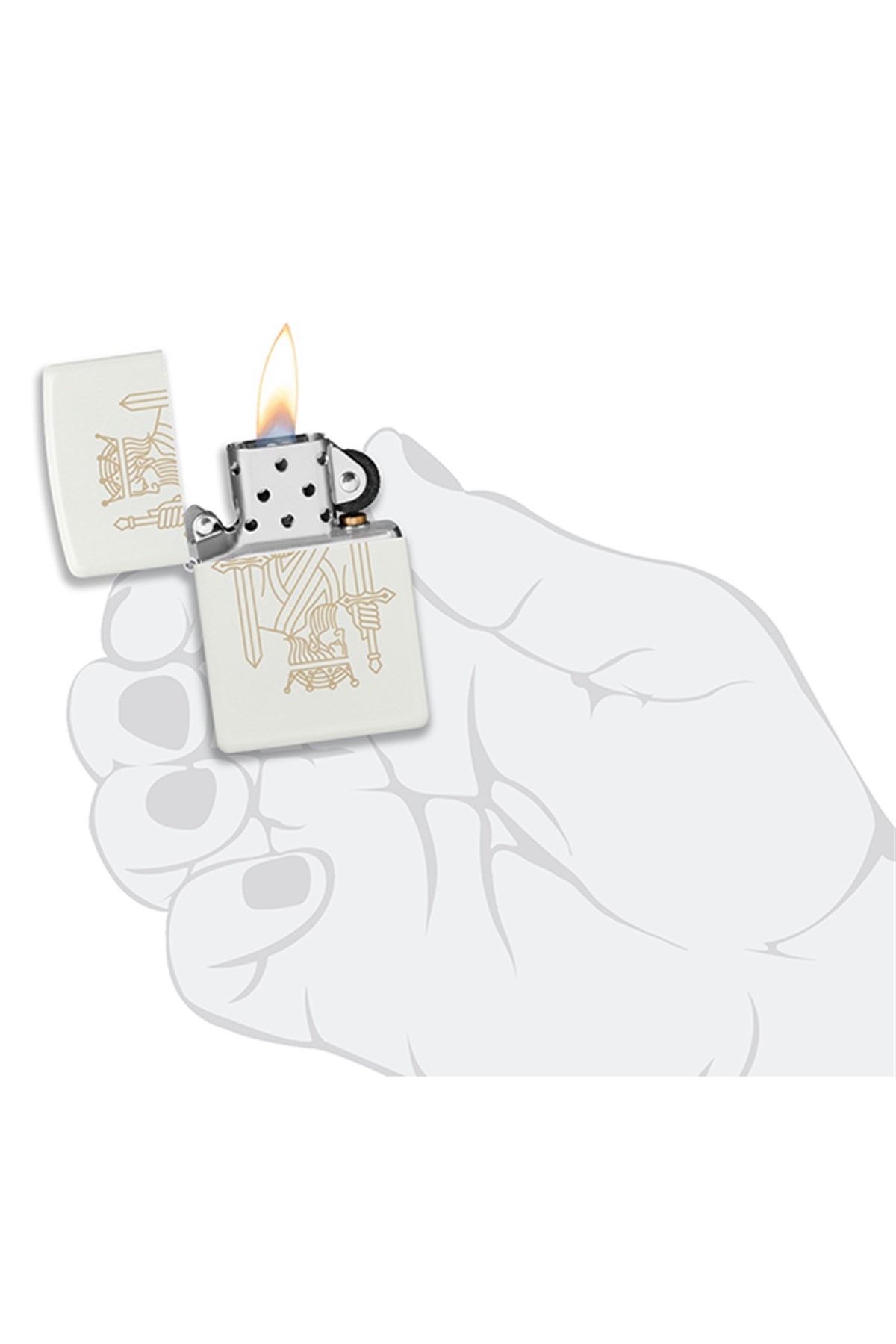 Zippo Çakmak 49847-093940 White Matte 214 King Queen Design
