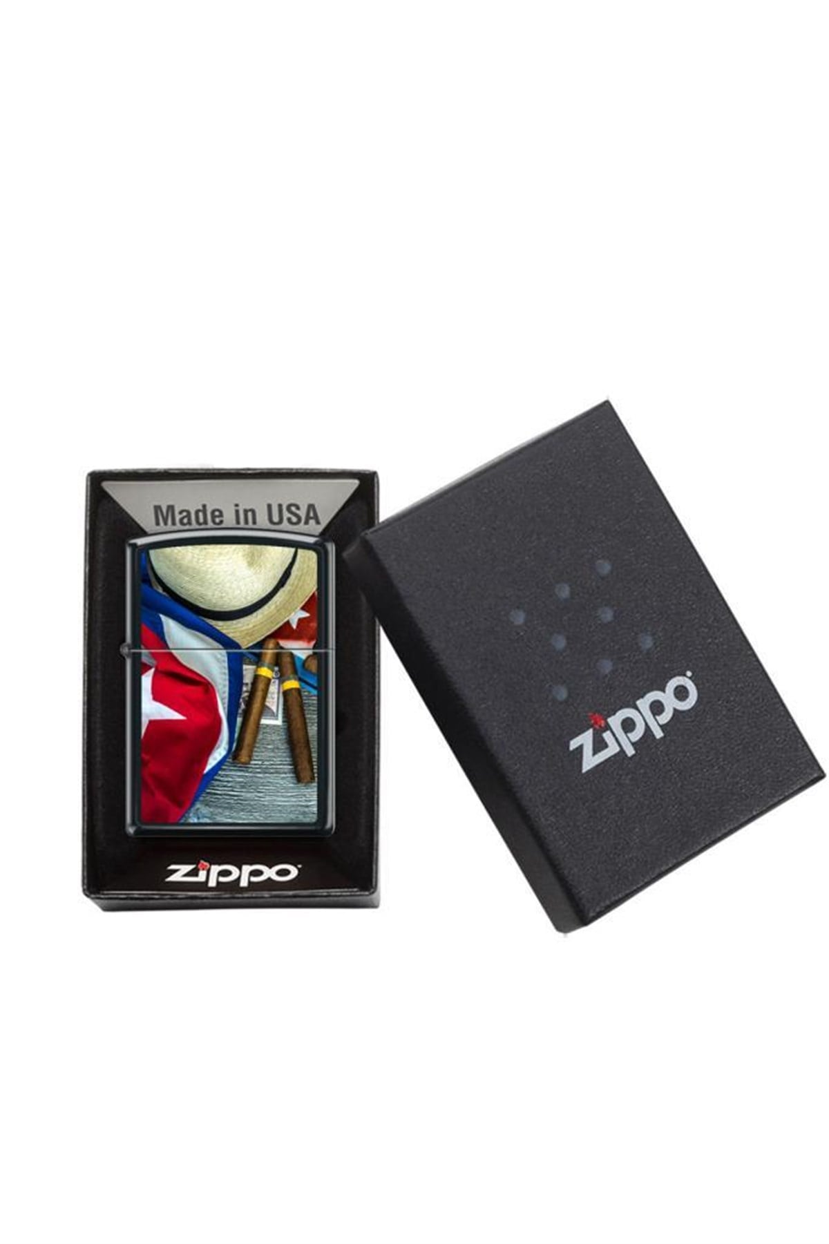 Zippo Çakmak Cuban Flag and Plate 218-096155