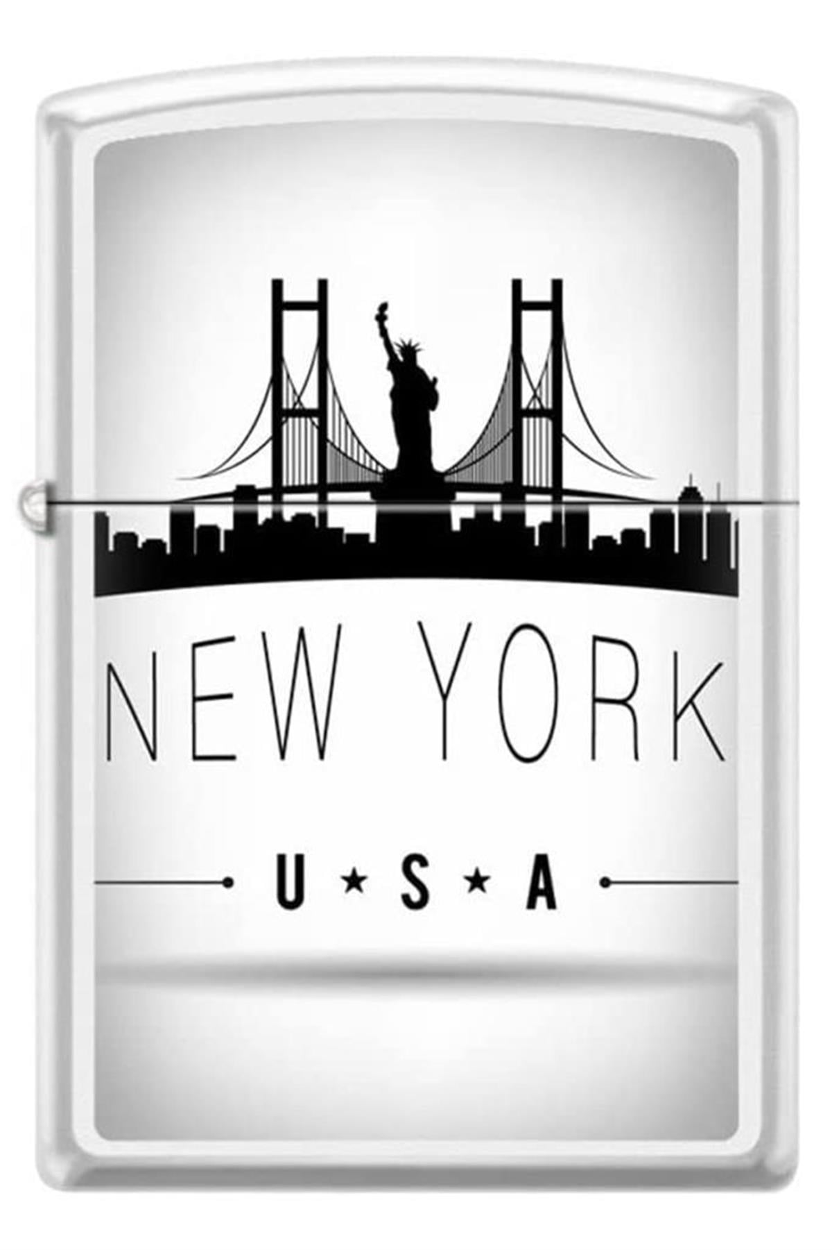 TR5537,Zippo Çakmak New York City Silhouette White Matte