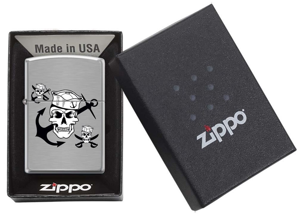 Zippo Çakmak Pirate Skull Anchors Design 200-063315