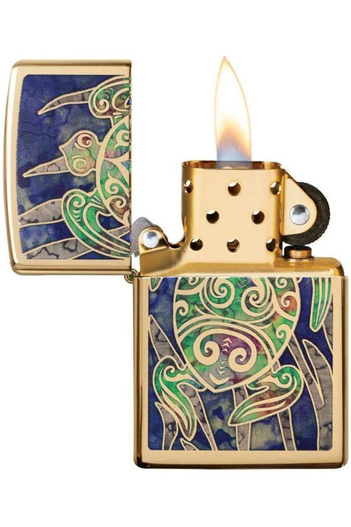 Zippo Çakmak Sea Turtle, Fusion - High Polish Brass 80708