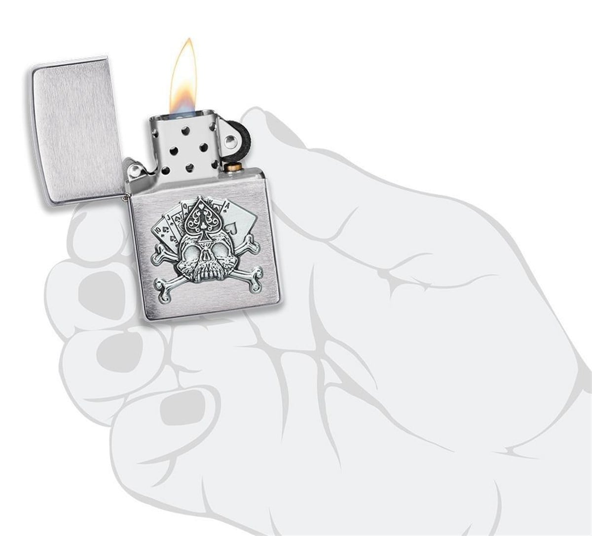 Zippo Çakmak Skull Emblem Design 49293-083348