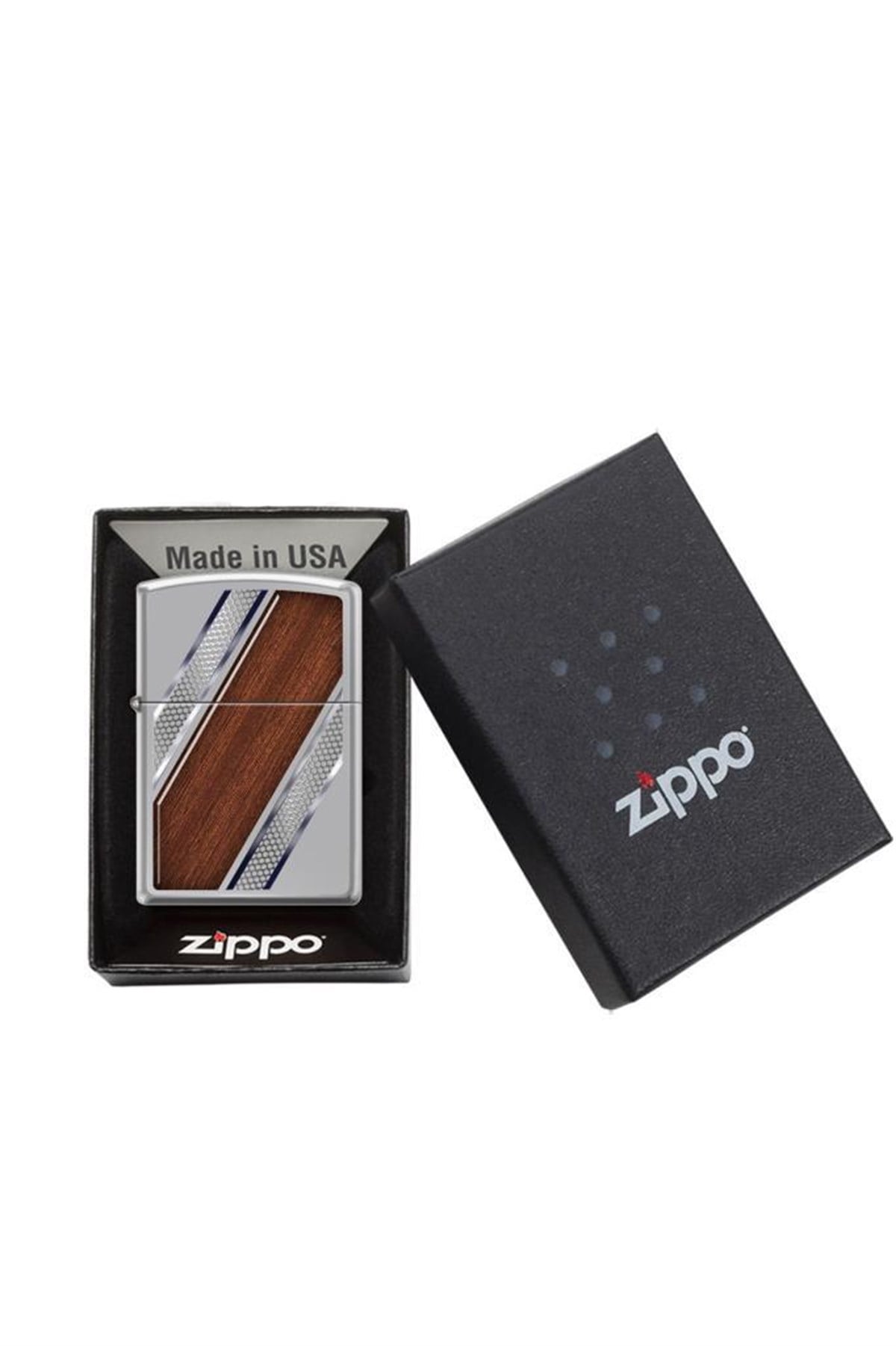 Zippo Çakmak Steel and Wood Diagonal 250-096153