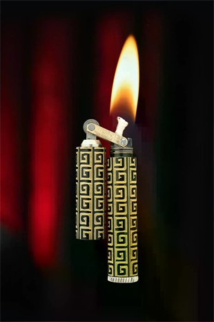Caka Lighter Labirent Desen Gold Benzinli Çakmak