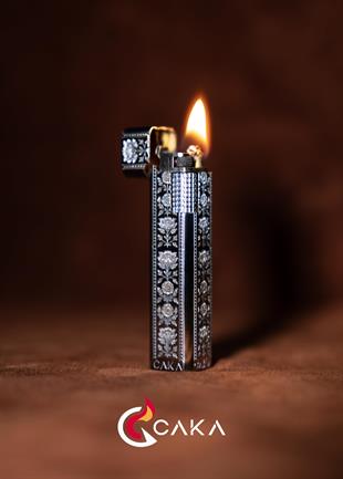 Caka Lighter Petra Flora Silver Benzinli Çakmak