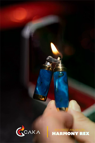 Caka Lighter Rex Harmony Simli Mavi Benzinli Çakmak