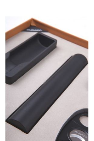 Parmida Çakmak Kesici Tüp Küllük Sehpa Siyah Beşli Puro Seti