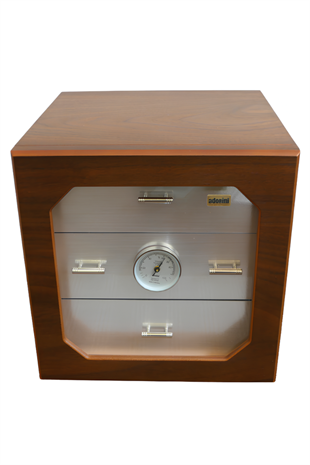 Adorini Chianti Deluxe Walnut & Aluminium Sedir Humidor Puro Kutusu