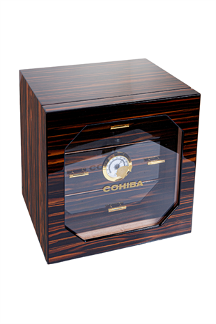 Cohiba 3 Çekmeceli Sedir Humidor Puro Kutusu Siyah-Ahşap