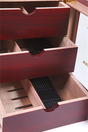 Cohiba 3 Çekmeceli Sedir Humidor Puro Kutusu Kiraz