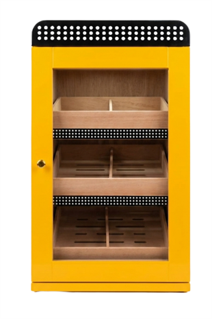Cohiba Sarı Nokta Desenli Sedir Humidor Puro Kutusu