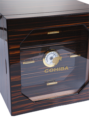Cohiba 3 Çekmeceli Sedir Humidor Puro Kutusu Siyah-Ahşap