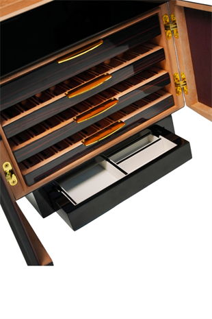 PremiumQuality Buenos Siyah-Kahverengi Sedir Humidor Puro Kutusu
