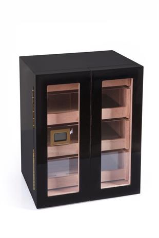PremiumQuality Santa Rosa Siyah 4 Çekmeceli Sedir Humidor Puro Kutusu