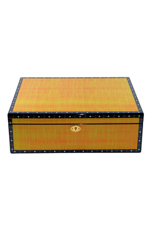 PremiumQuality Flamengo Sarı Desenli Sedir Humidor Puro Kutusu