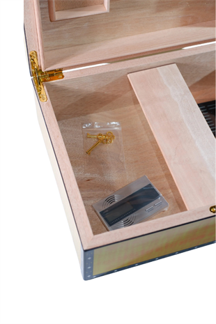 PremiumQuality Flamengo Sarı Desenli Sedir Humidor Puro Kutusu