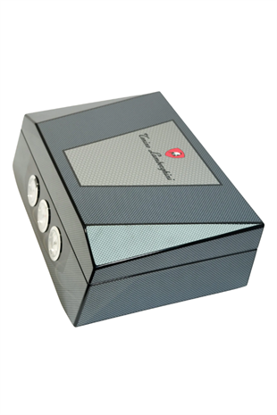 Tonino Lamborghini Siyah Desenli Sedir Humidor Puro Kutusu