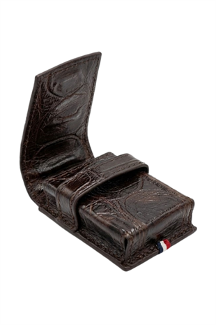 S.T. Dupont Desenli Deri Kahverengi Le Grand Çakmak Kılıfı