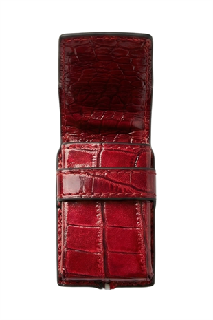 S.T. Dupont Crocodile Deri Kırmızı Ligne 2 Çakmak Kılıfı