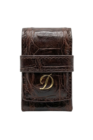 S.T. Dupont Desenli Deri Kahverengi Le Grand Çakmak Kılıfı